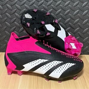 Adidas Predator Accuracy+ FG Soccer Laceless Cleats Black Pink GW4557 Men Sz 5.5